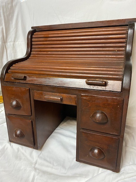 Primitive Doll-size Roll Top Desk