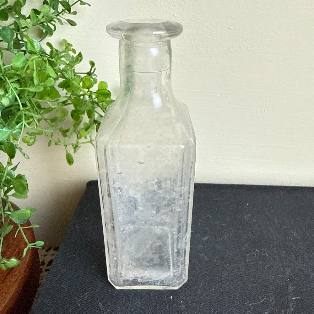 Antique Square Apothecary Bottle