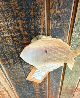 MOP Carved Fish Trinket Dish Vintage Dish