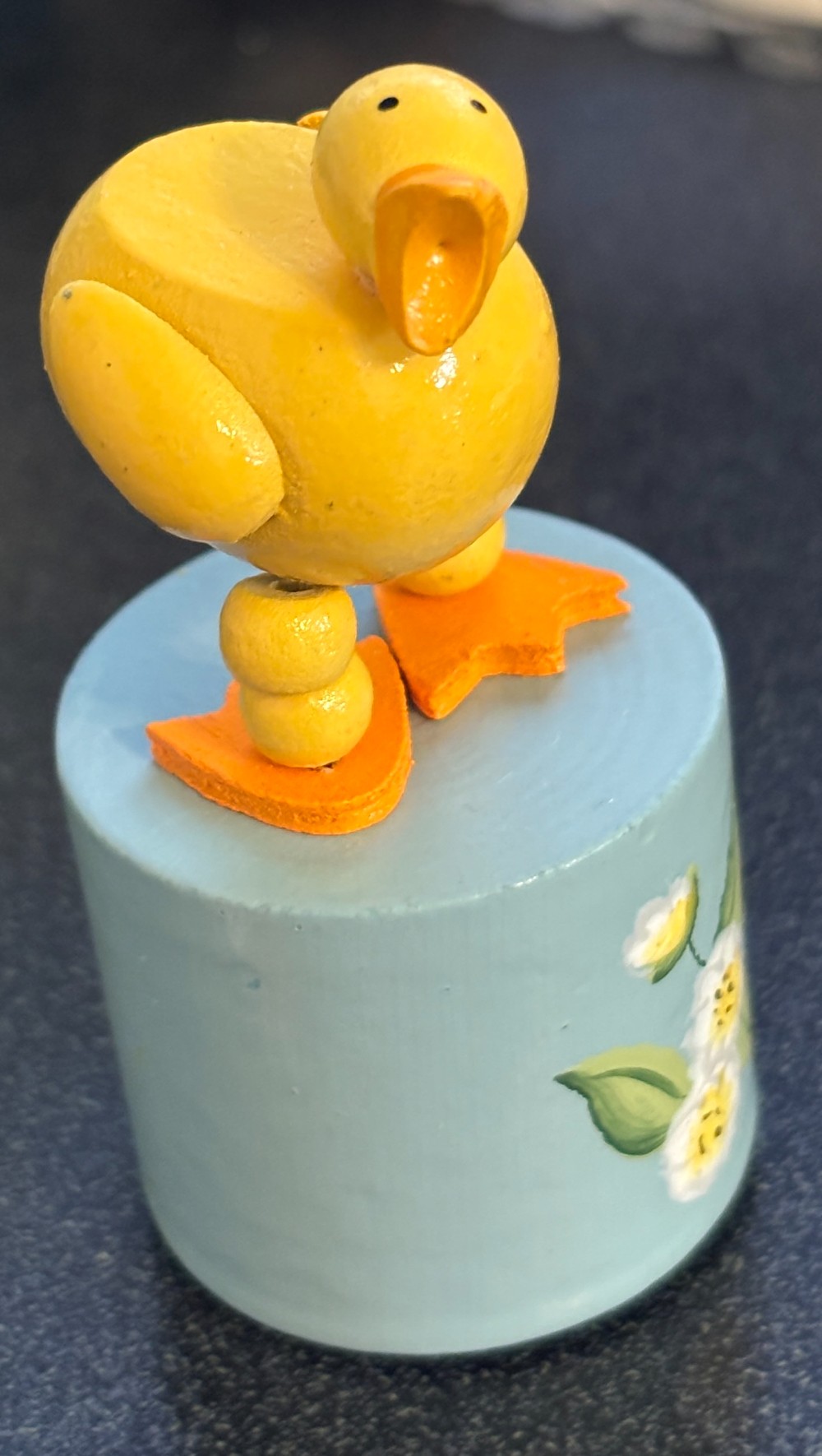 Easter chick push up puppet wood toy