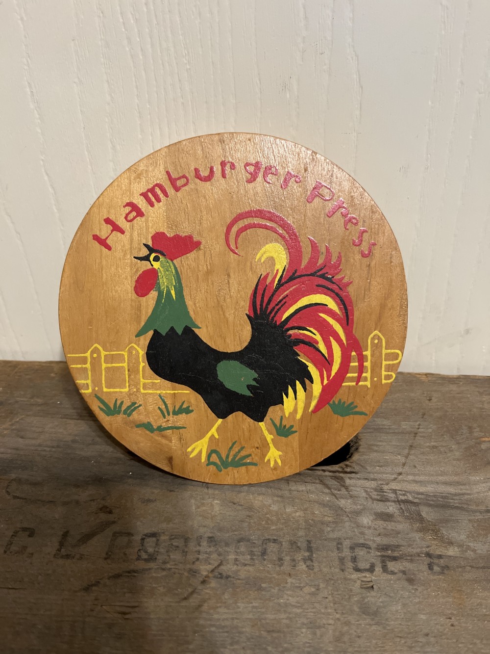 Vtg Hamburger Press w/ Rooster