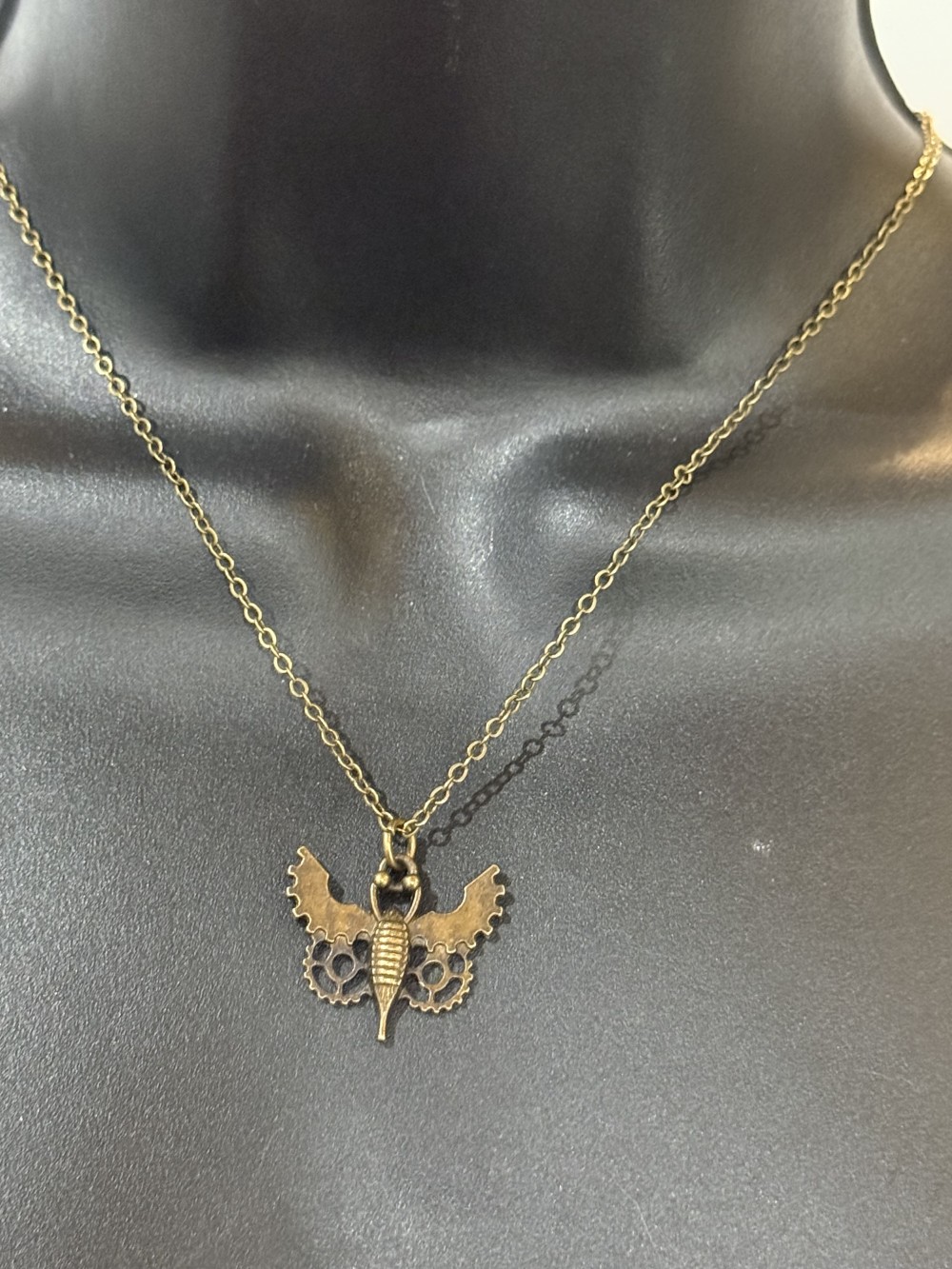 Pendant Necklace - Steampunk Insect in Bronze, Fly