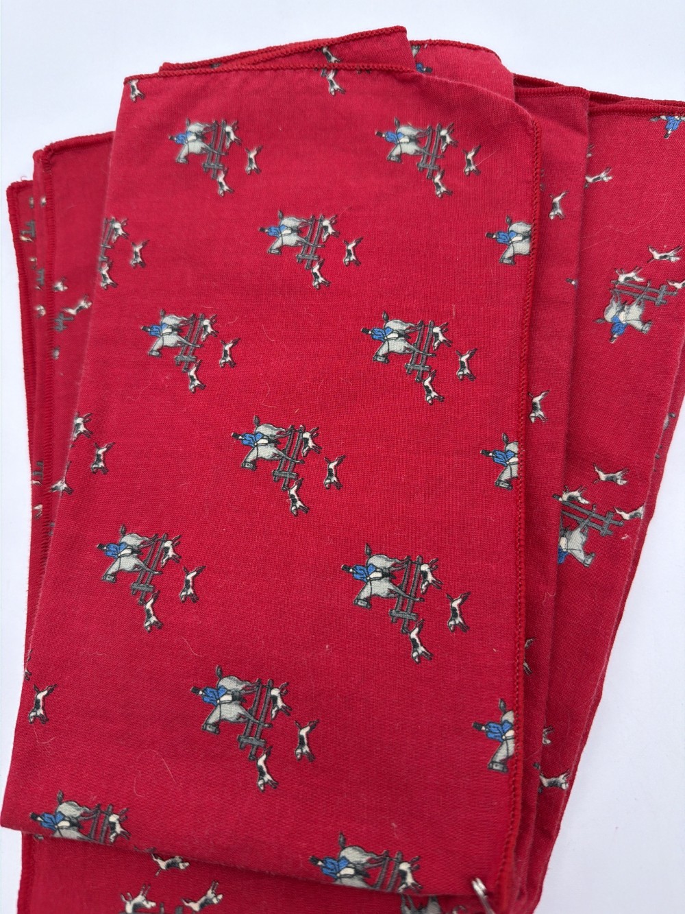 4 Red Equestrian Fabric Napkins