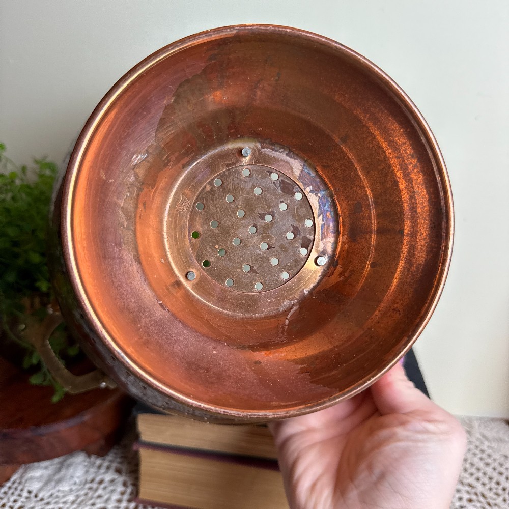 Vintage Copper Footed Colander