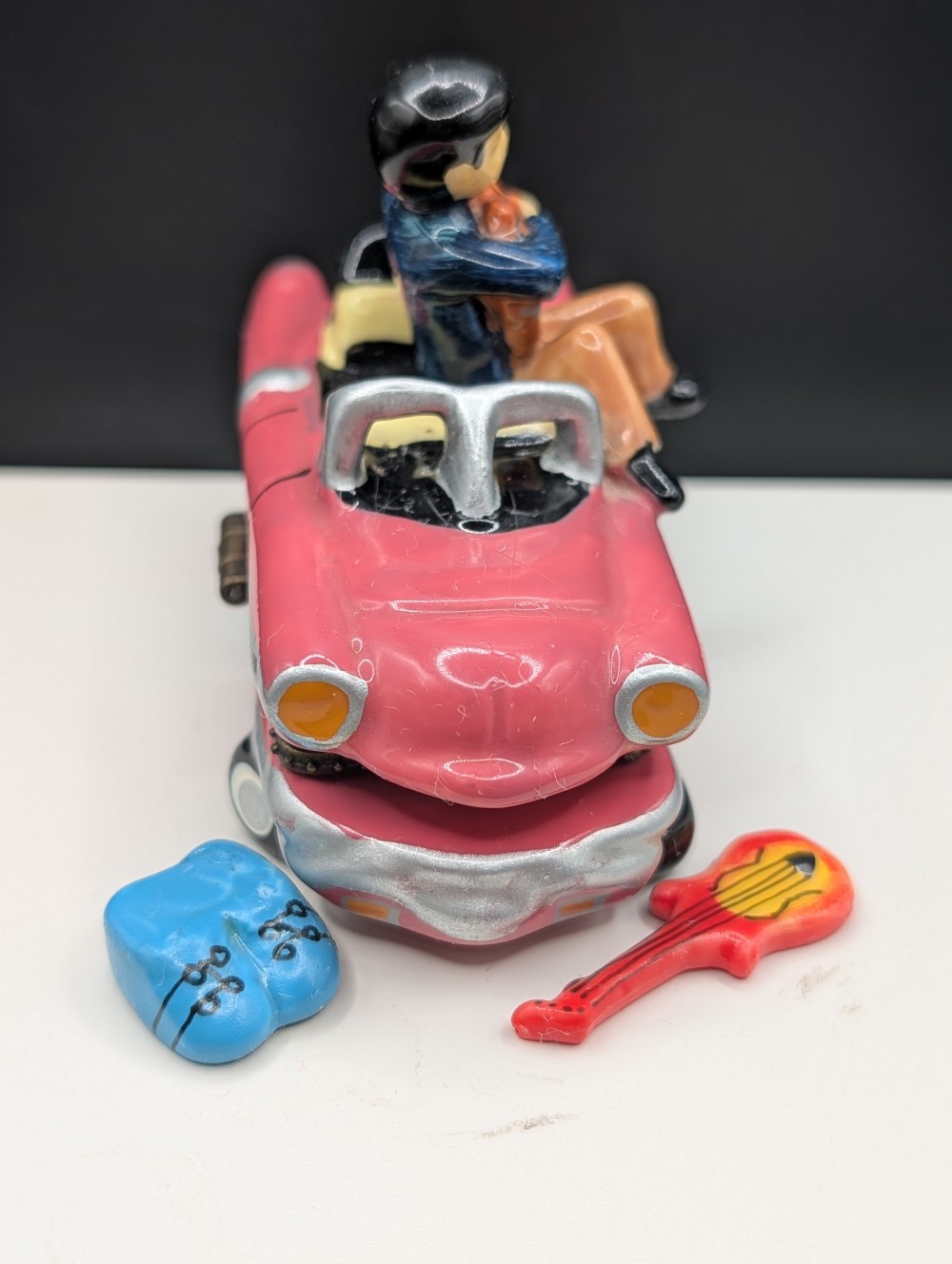 Elvis trinket box w/blue shoes and guitar inside