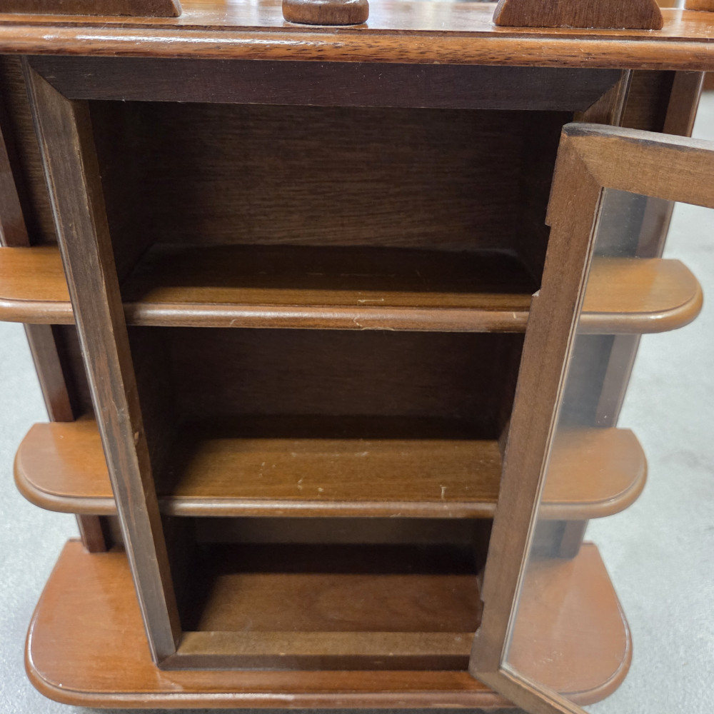 VTG Wooden Curio Cabinet with Glass Door