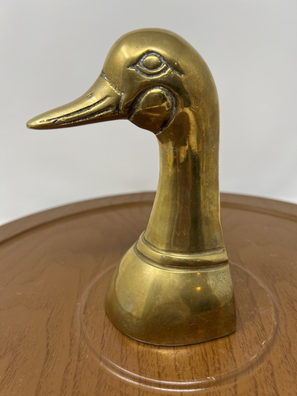 MCM Vintage Brass Duck Head Bookend