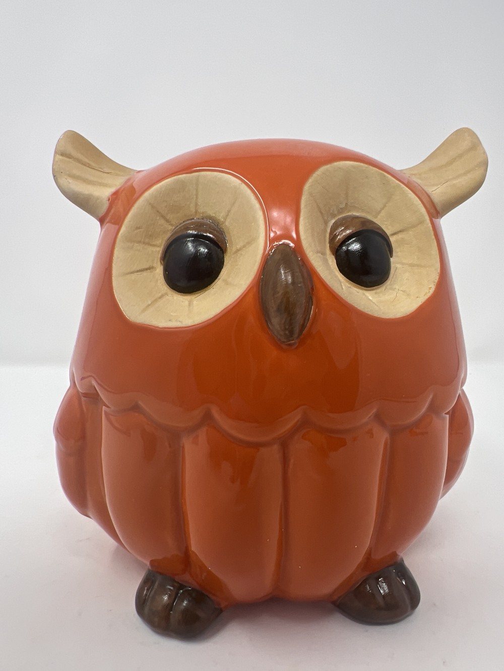 Retro Orange Ceramic Owl