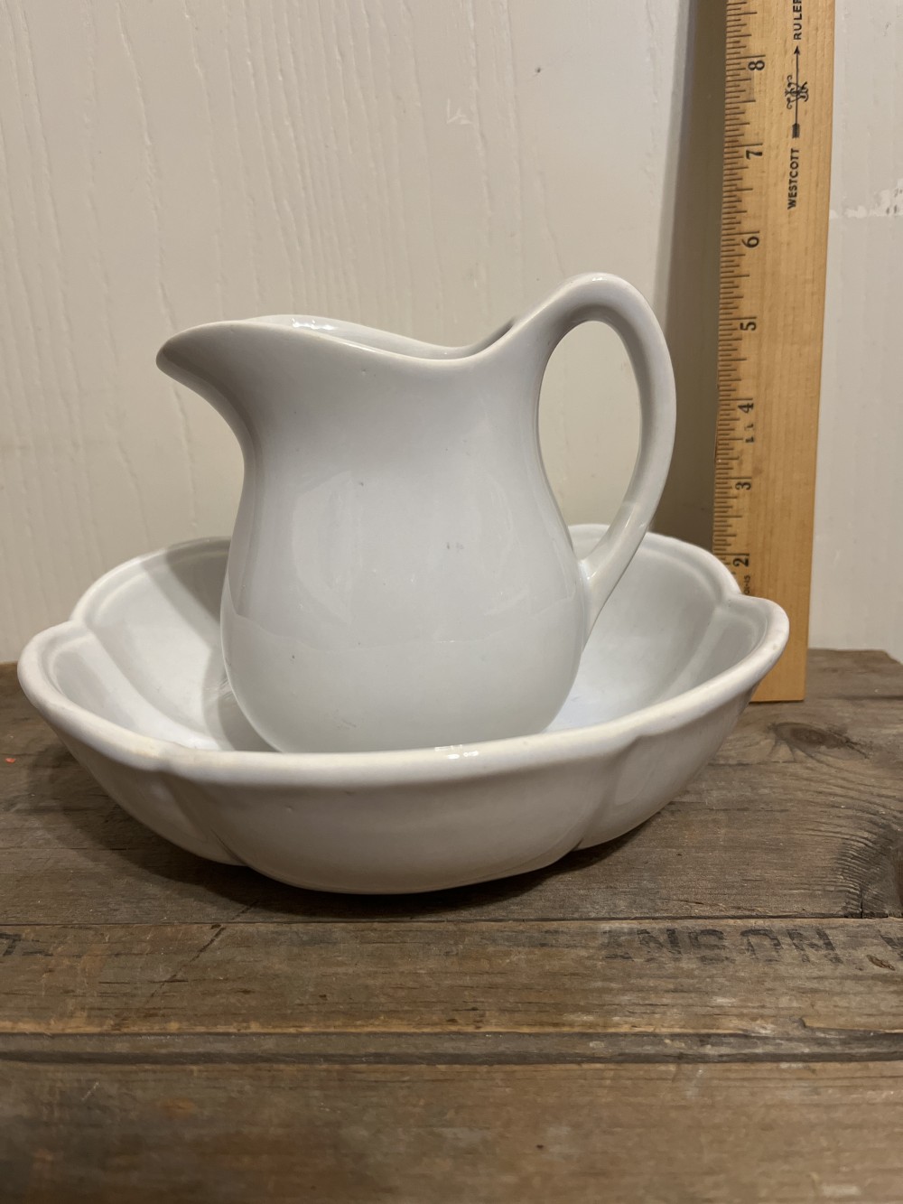 McCoy pale blue pitcher & bowl set