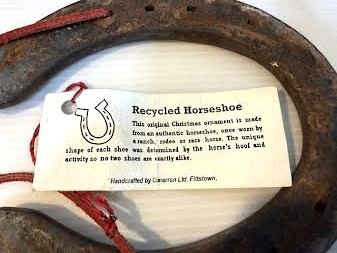 Recycled Vintage Horseshoe Christmas Ornament