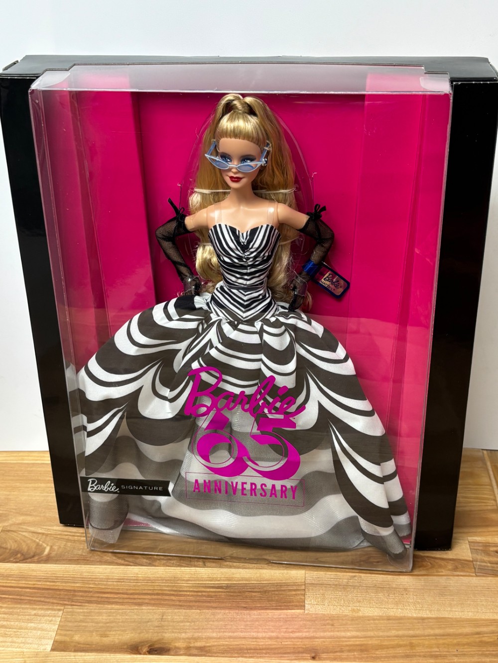 2024 Barbie 65th Anniversary Signature Blonde Collector Doll Black White Gown HRM58 NIB