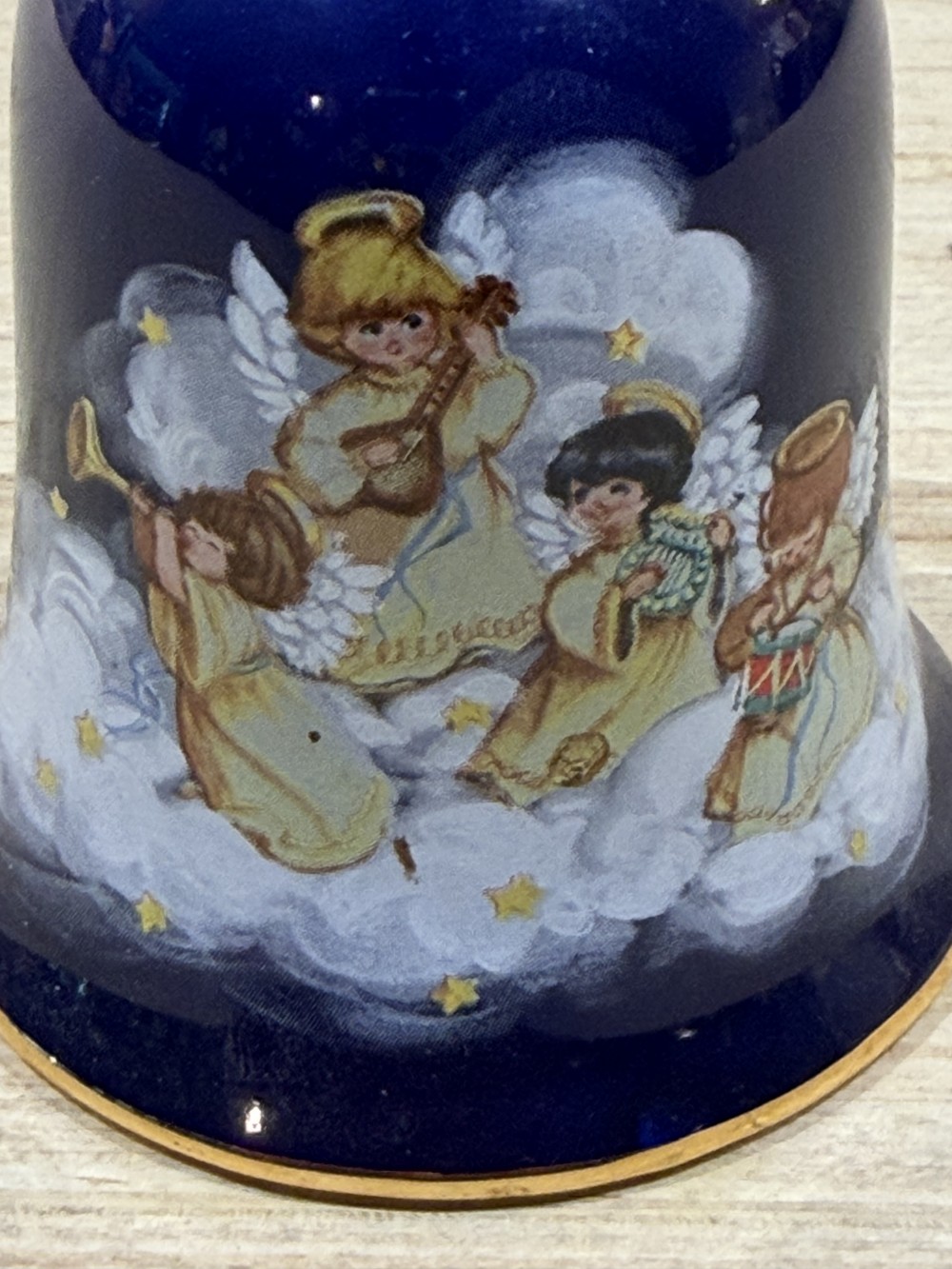 1992 Christmas Bell with Angel Topper — 5”