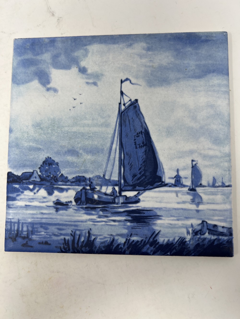 MCM Blue & White Sailing Ship Trive