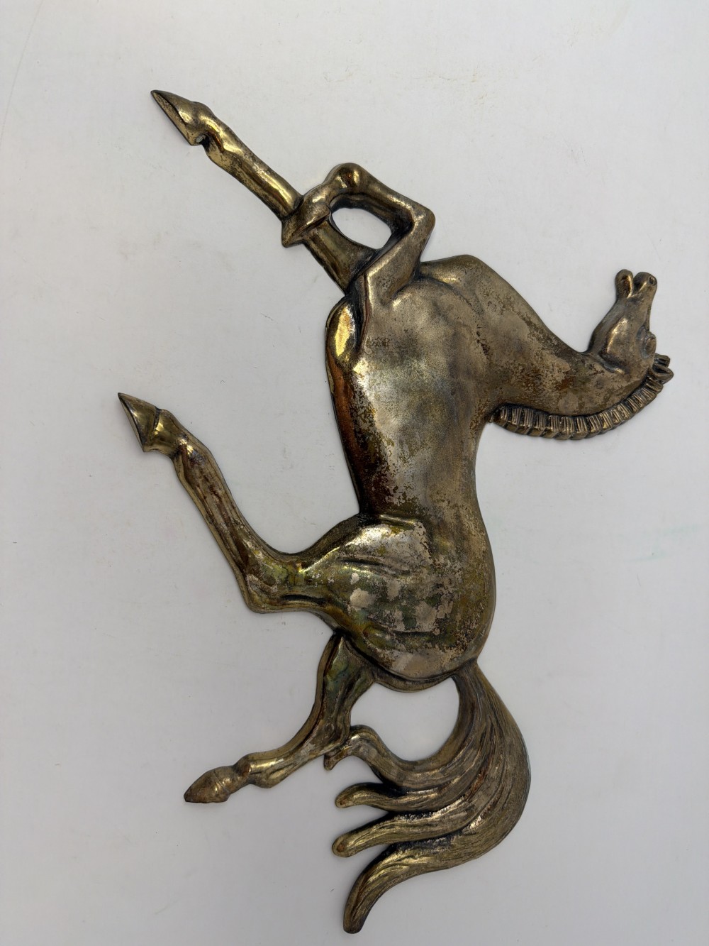 Vtg Brass Horse Wall Hanging-PATINA