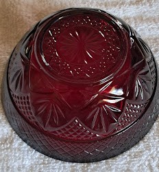 Antique Ruby Luminarc Glass Salad Bowl (1990's)