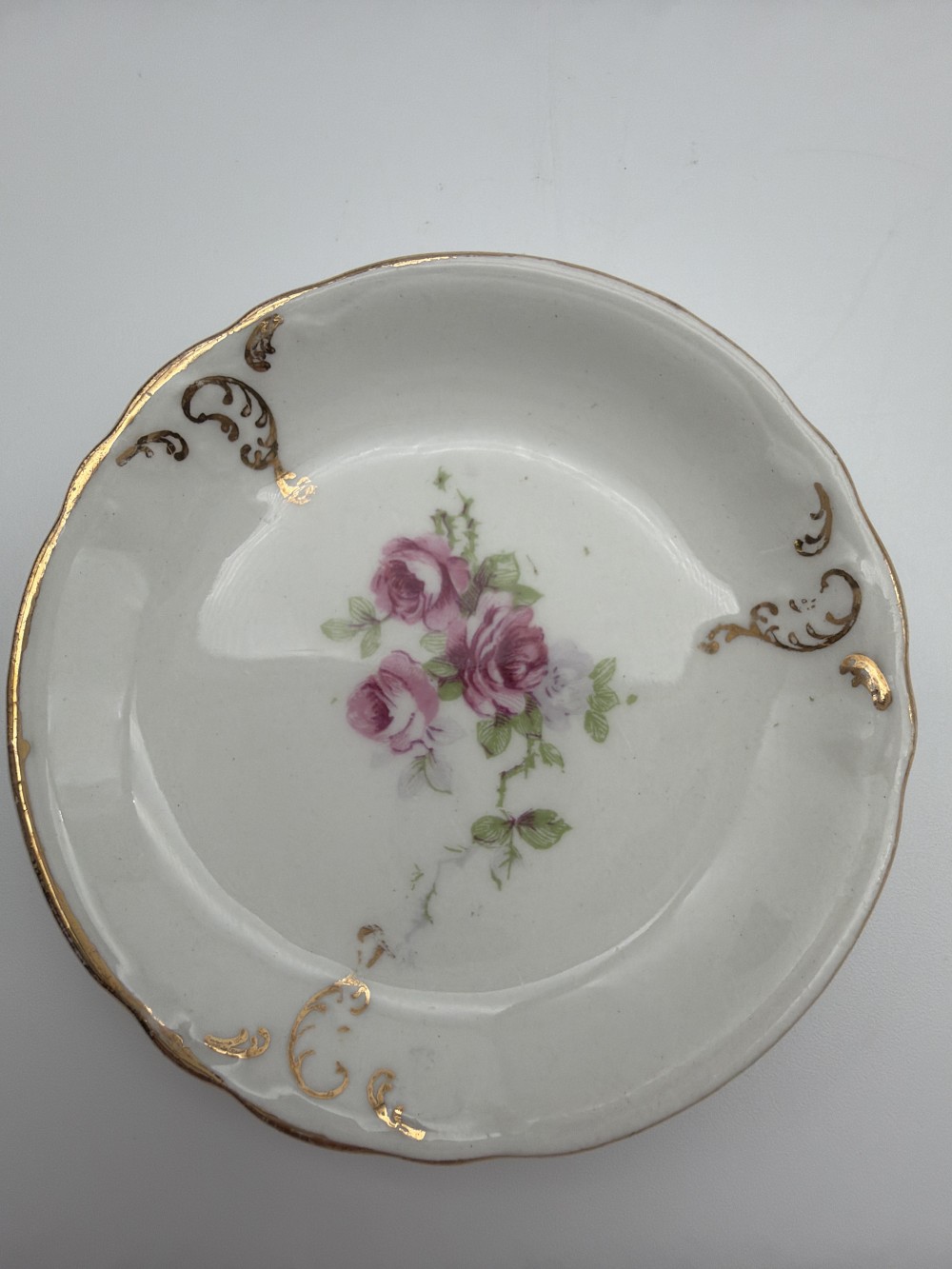 Vintage Pink Rose Butter Pat #12