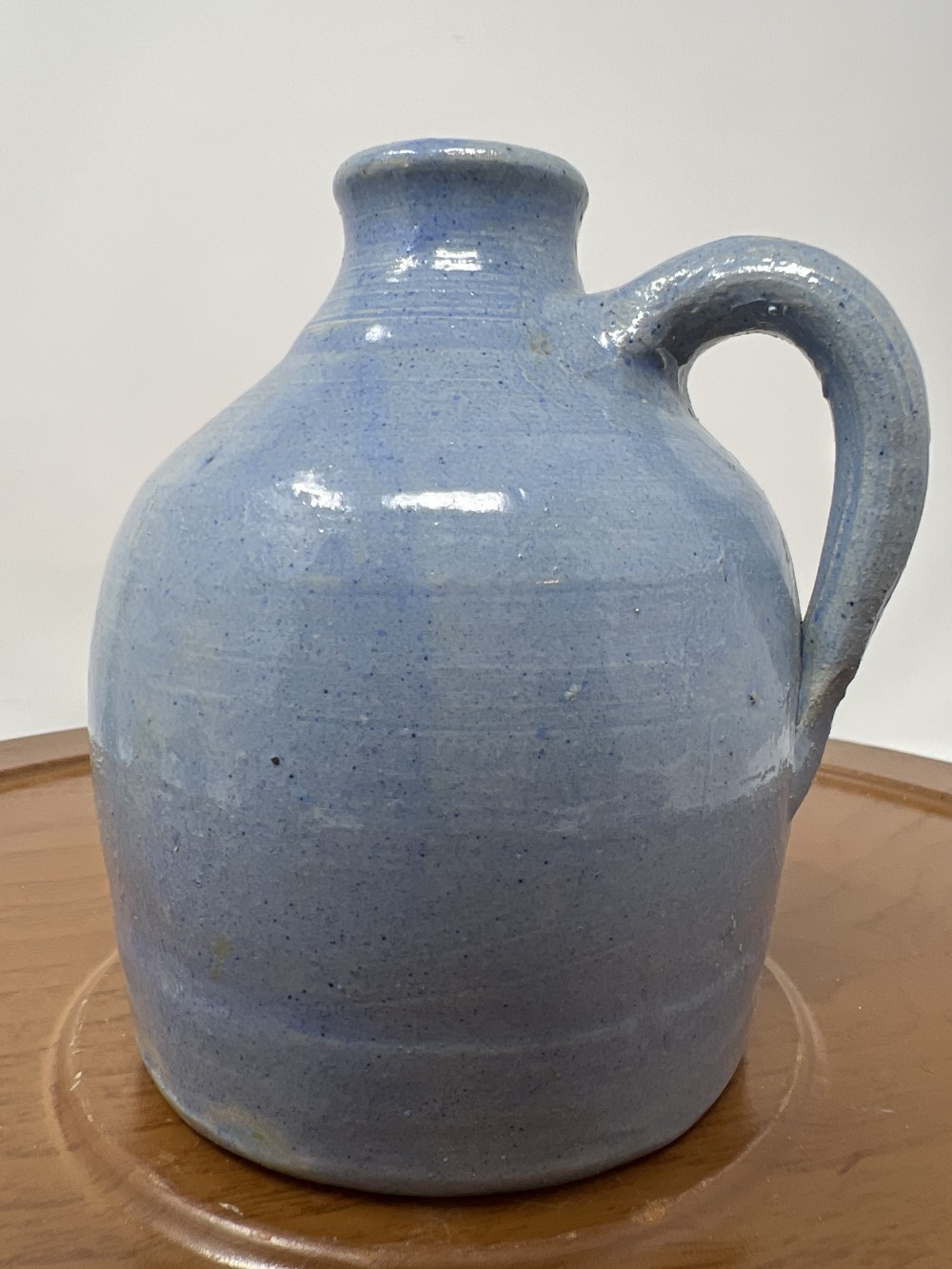 Vtg Blue Primitive Pottery Jug