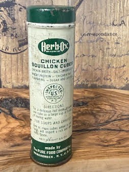 Herb Ox Chicken Bullion Tin Grannycore  Farm Kitchen
