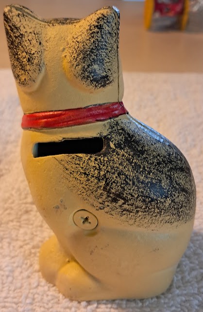 Cast Iron Cat Bank, Vintage (1930's)