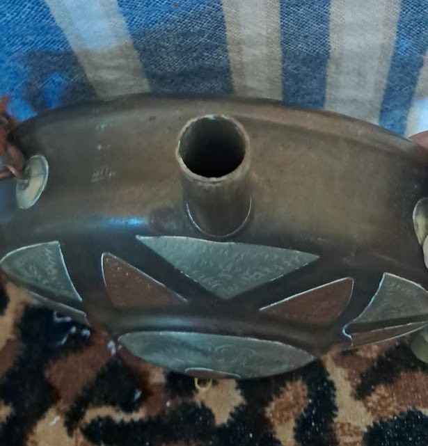 19th Century Moroccan Brass Gun Powder Flask