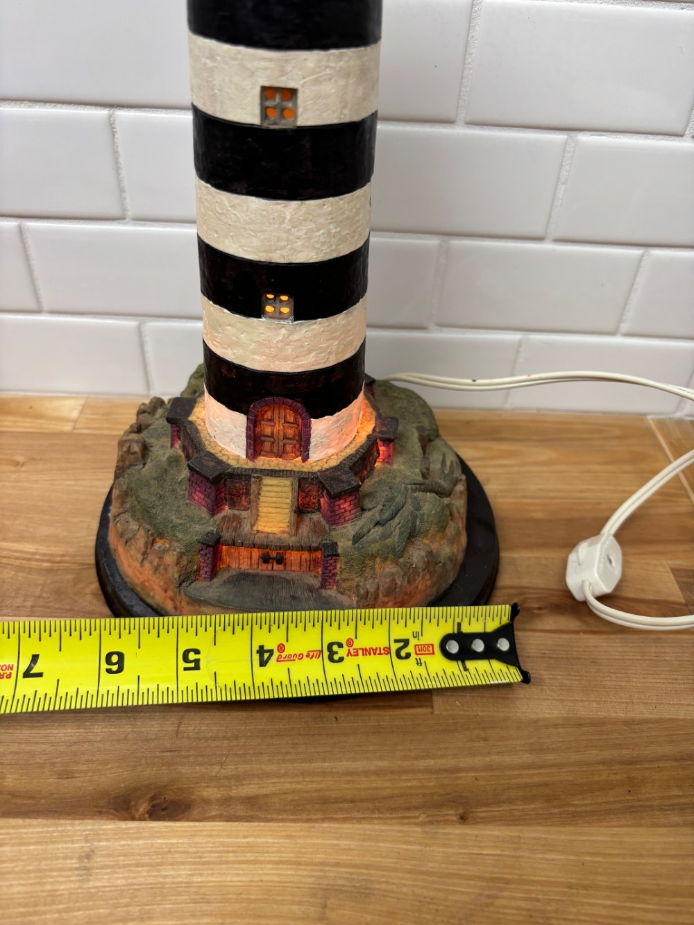 Lighthouse Table Lamp Nautical Coastal Lighted Accent Decor Beach House