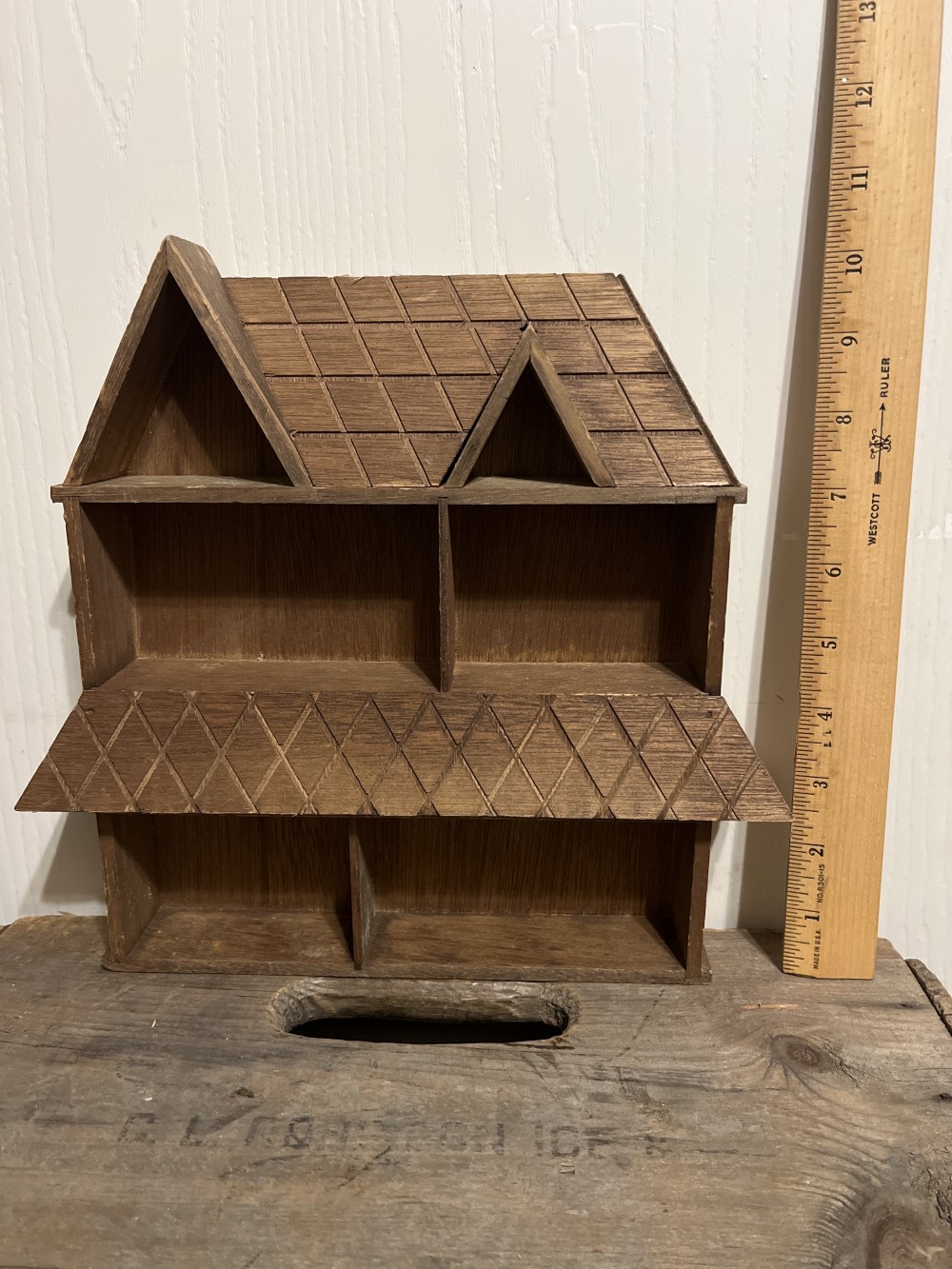 Vtg House-shaped Trinket Shelf