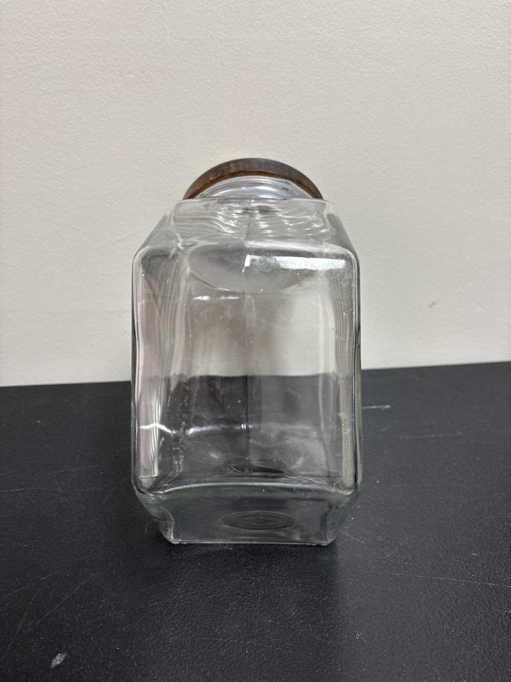 Wood Lid Canister Vintage 4 inch x 7 inch x 10 inch