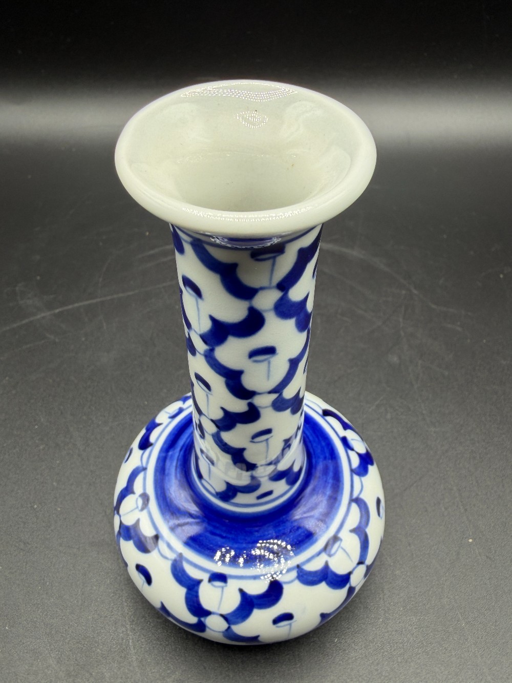 Blue & White Pineapple Bud Vase