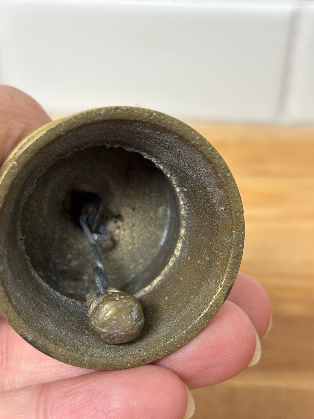 Brass Bell Vintage Etched Floral Hand Bell Cottagecore Decor