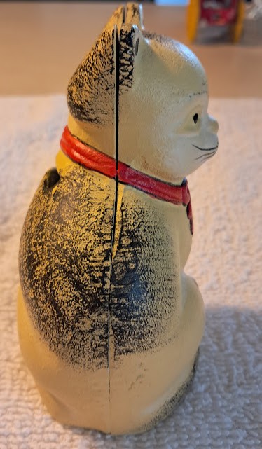 Cast Iron Cat Bank, Vintage (1930's)