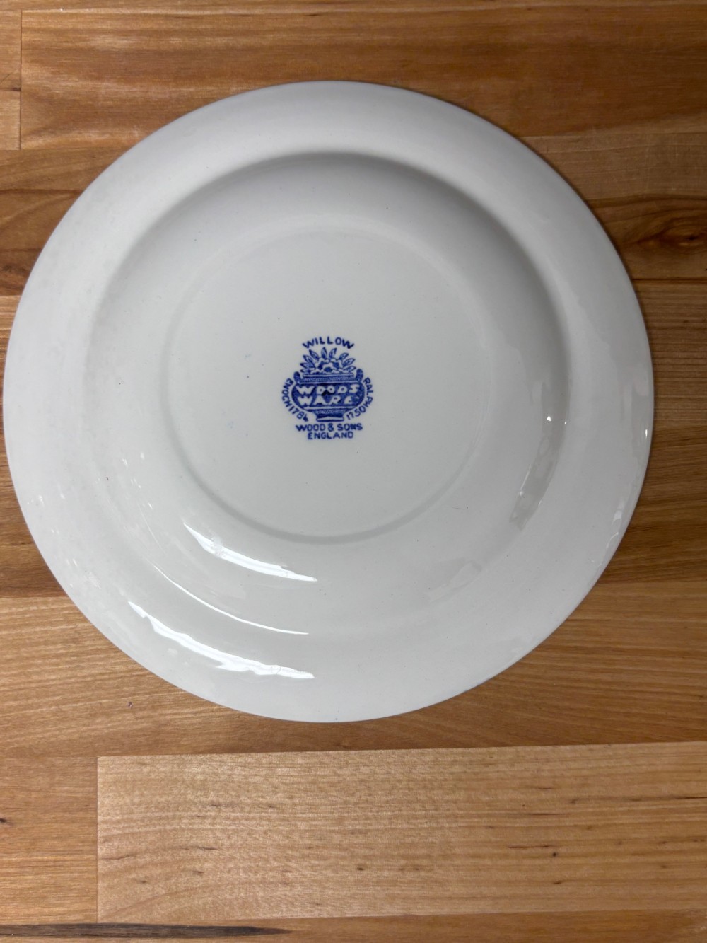 Blue Willow Wood and Sons England Bread Dessert Plate 6.5 Inch Woods Ware