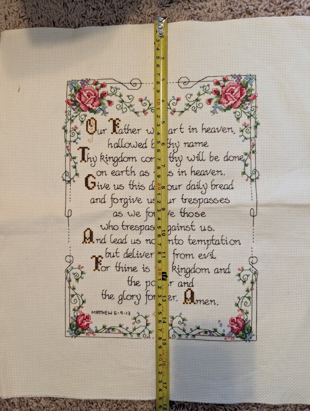 Cross-stitch Lord's Prayer