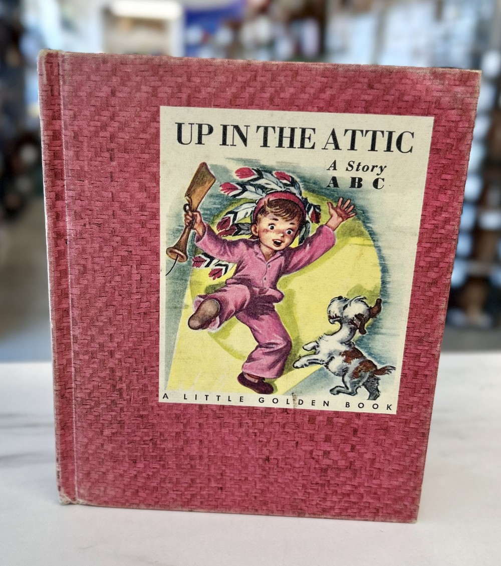 RARE Up in the Attic A Little Golden Book Cloth Binding