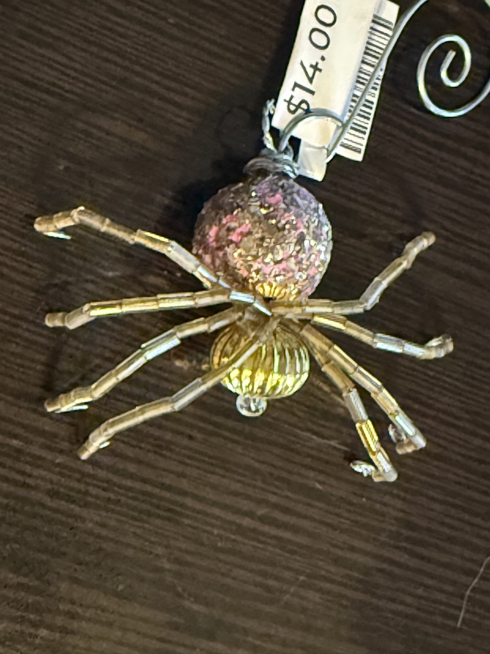 Ornament Spider Gold Pink Silver