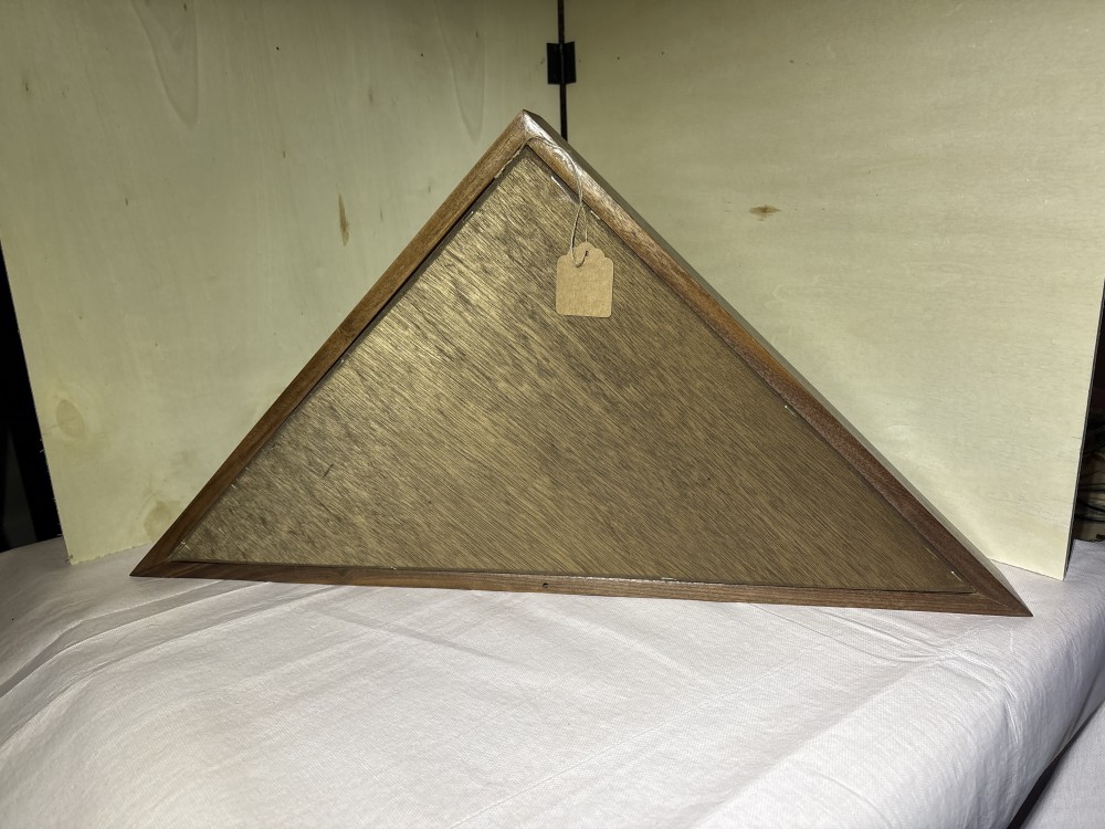 American Flag in Walnut Case - Vintage - Case is ~24