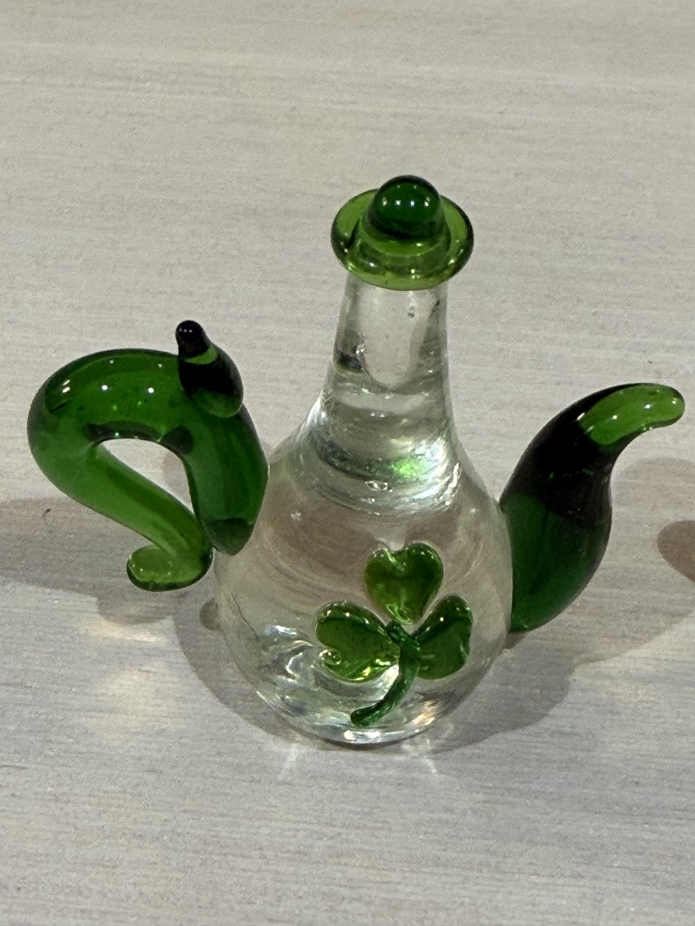 VTG Miniature Lenox Art Glass Teapot Paperweights Pair