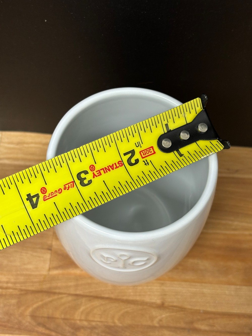 Pampered Chef White Ceramic Utensil Crock Holder PC Logo Cottagecore Kitchen