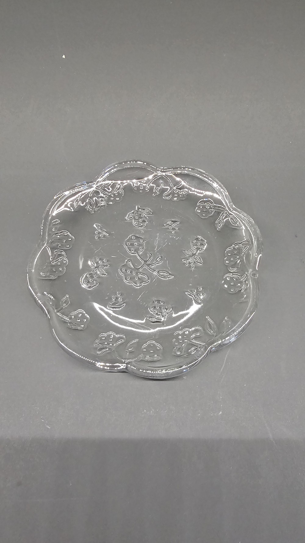 Vintage Anchor Hocking Savannah clear pressed glass butter plate 6