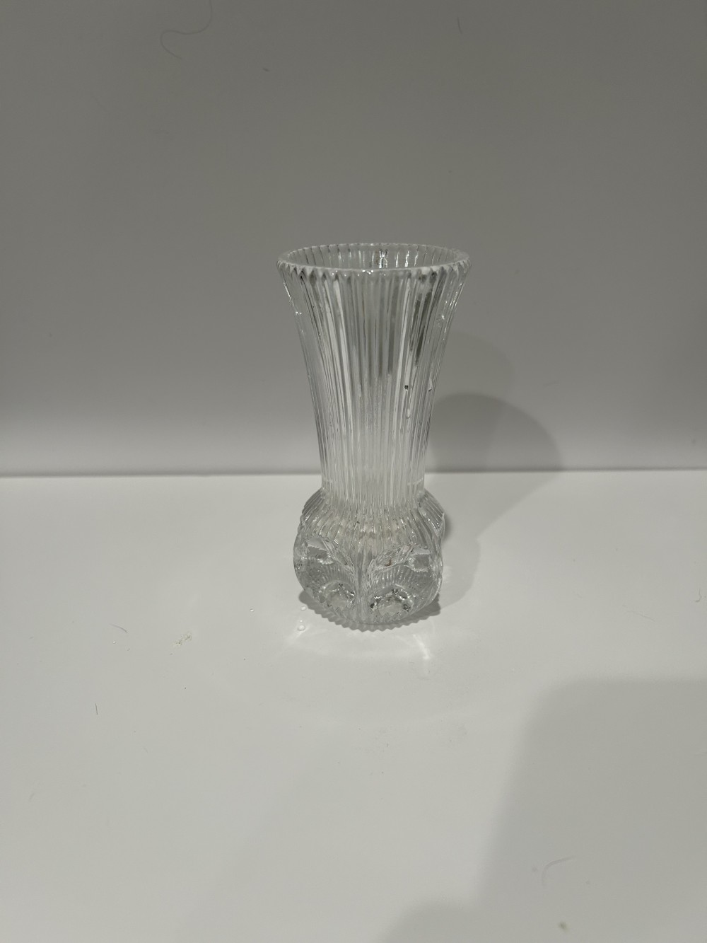 Vintage Fostoria Melissa Bud Vase | Thumbprint Design on Base and Ribbed Sides