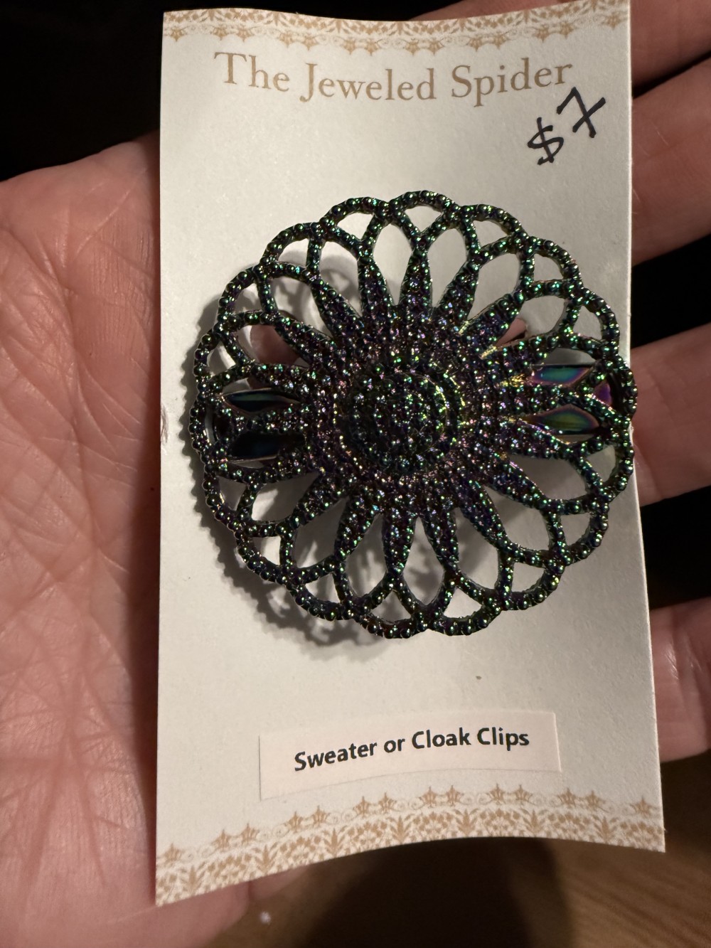 Sweater Clip, Cloak Clip, Dress Clip: swirled