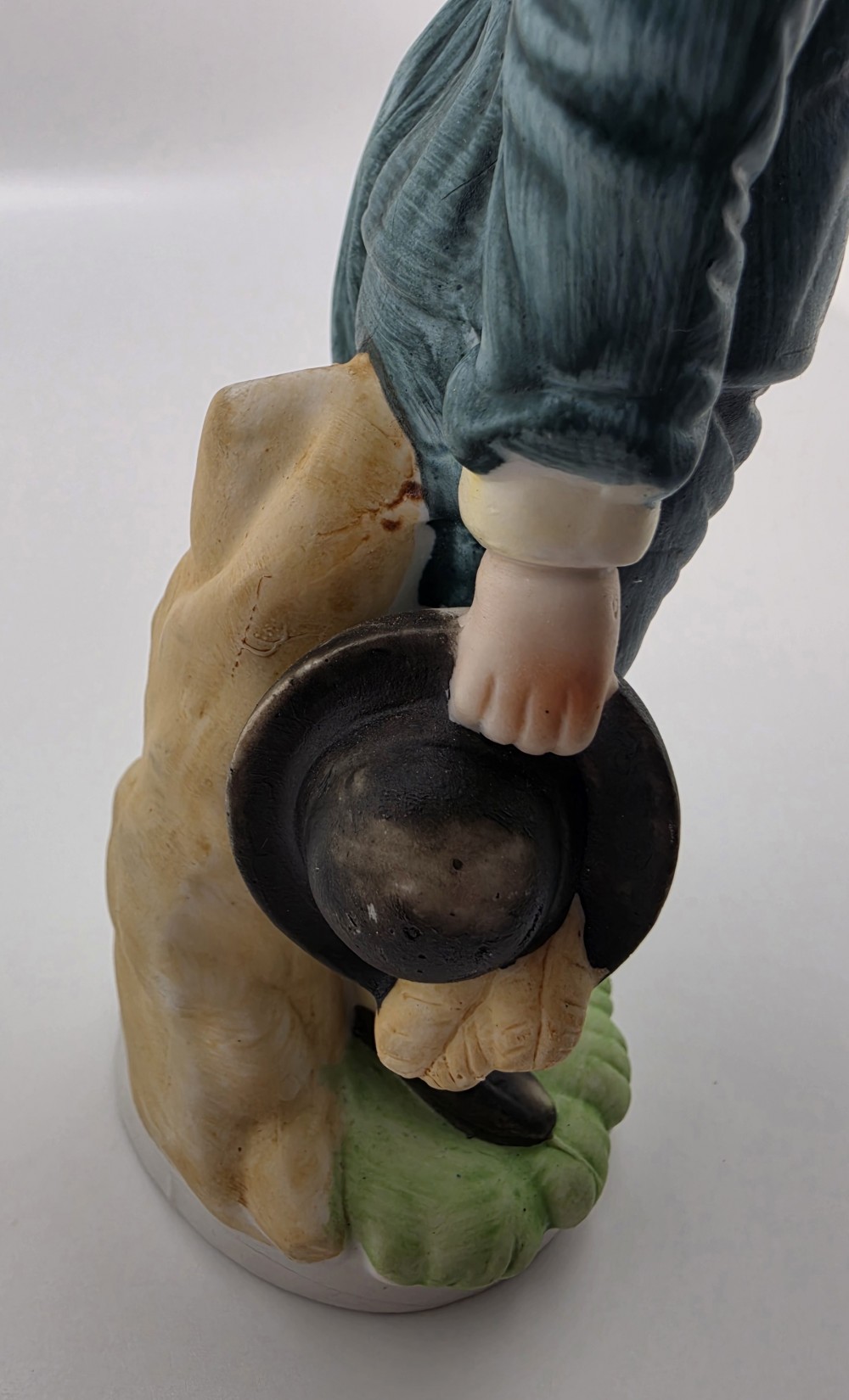 VTG Hand Painted Blue Boy Bisque Figurine