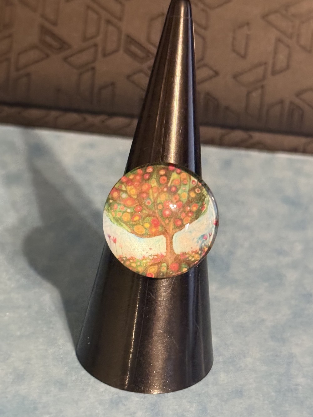 Adjustable Ring - Tree of Life Green Autumn