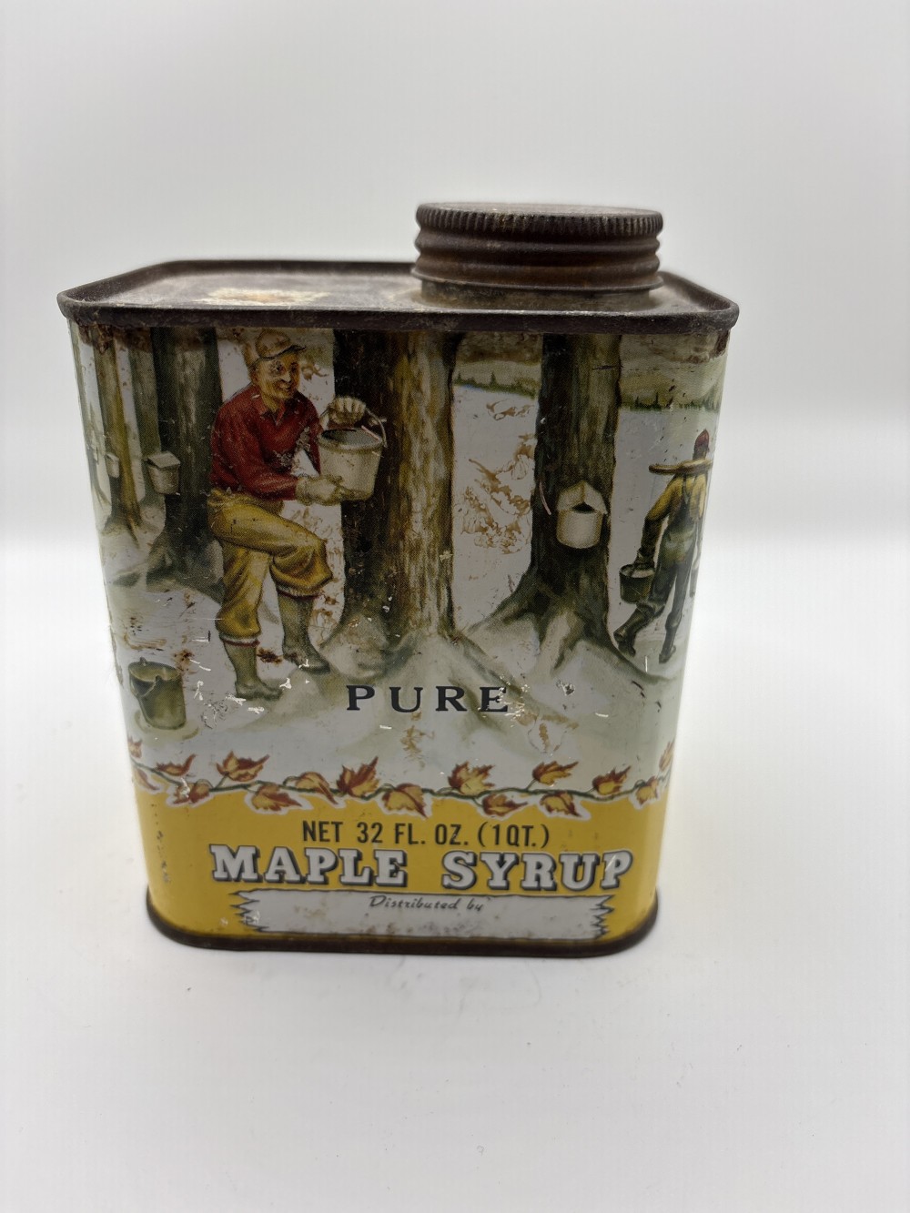 Vermont Maple Syrup 1 QT Metal Can Vintage As-is