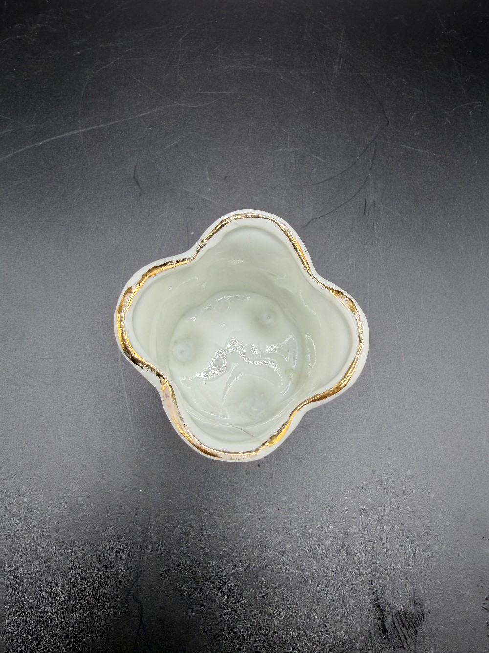 1970s Porcelain Mushroom Toothpick Holder - As-Is Factory Flaw Retro Decor