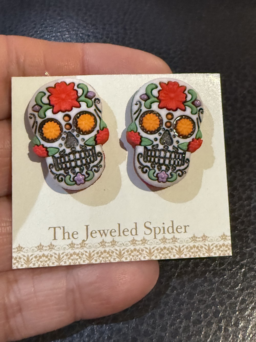 Stud Earrings - Sugar Skull, Day of the Dead