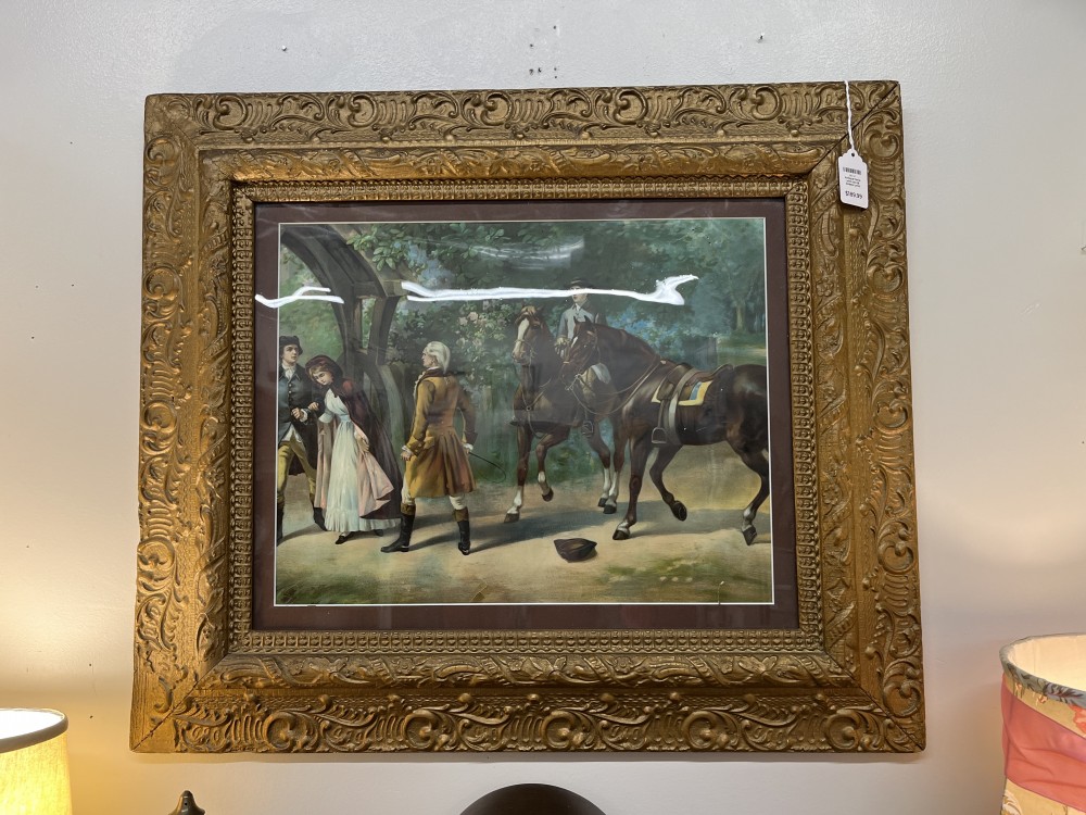 Antique frame with old HB Dobson print