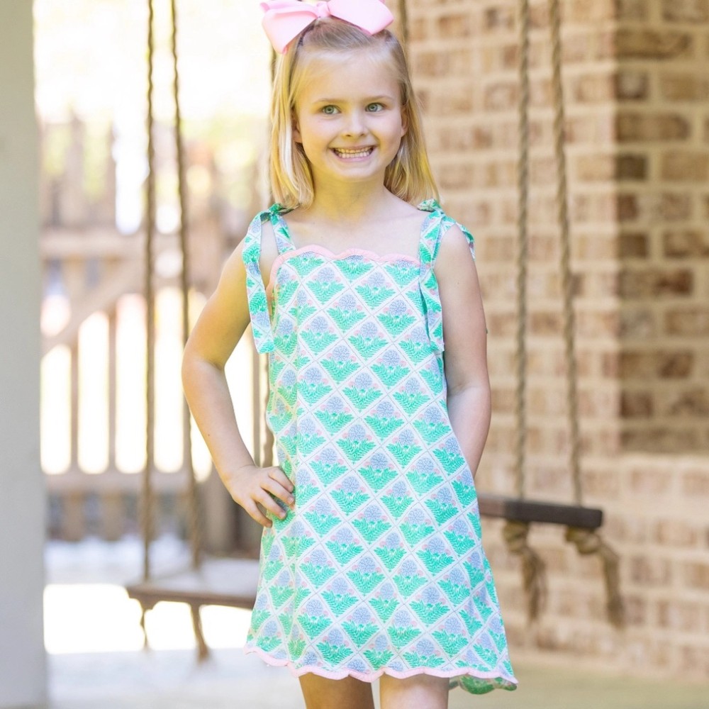 Girls Scallop Dress - Blossoms