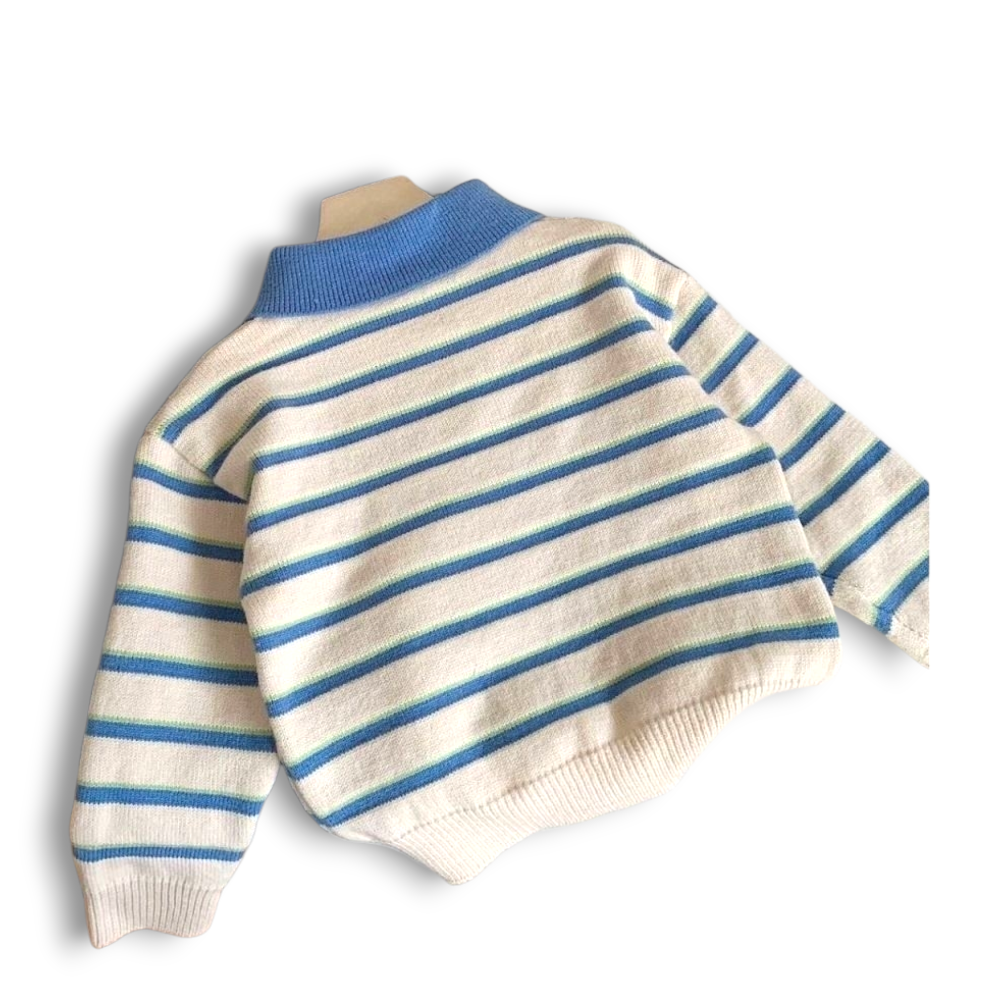 White & Blue Striped Sweater