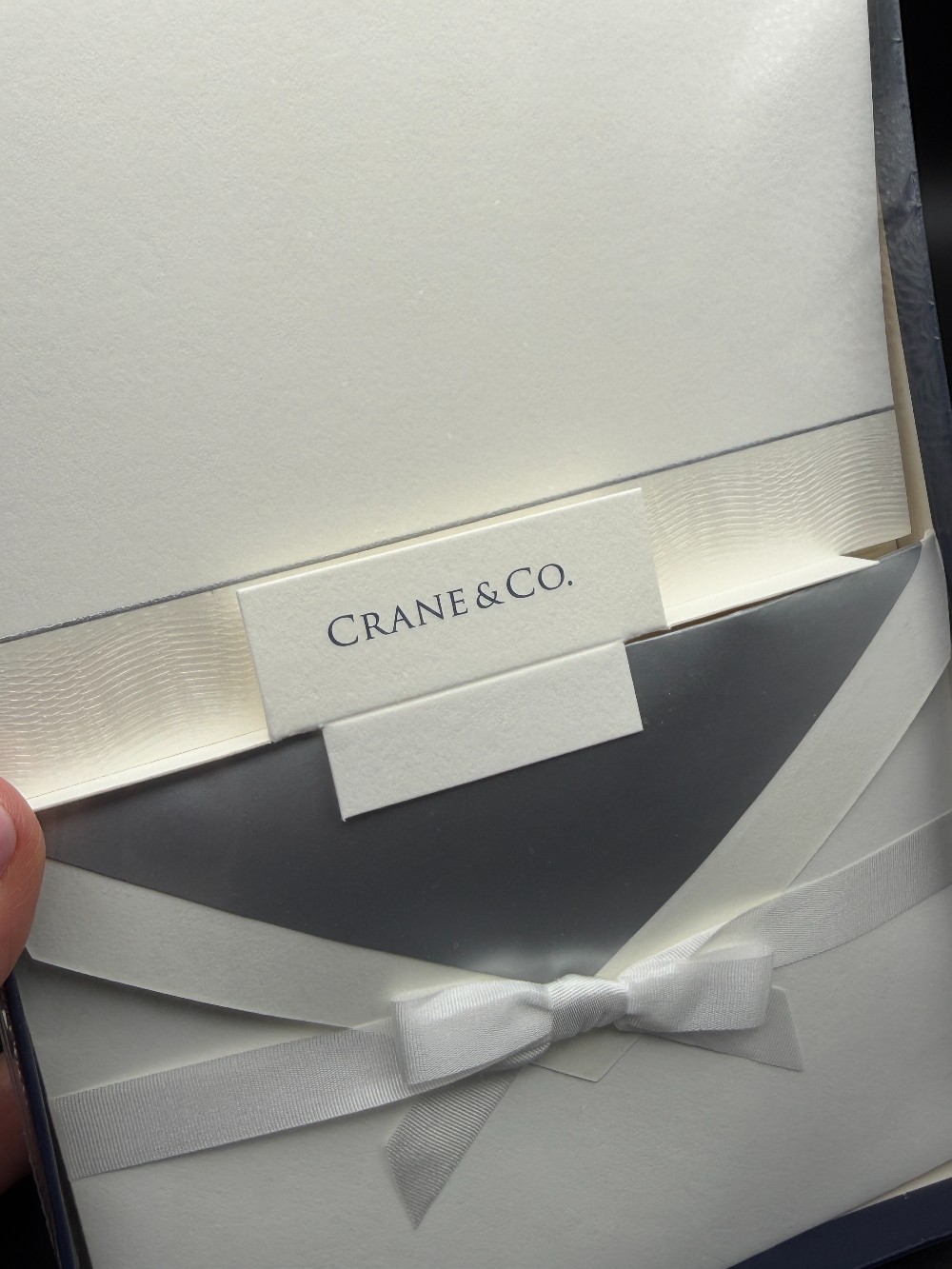 Crane & Co. 25 Hand Engraved Notes Pearl White Faux finish.