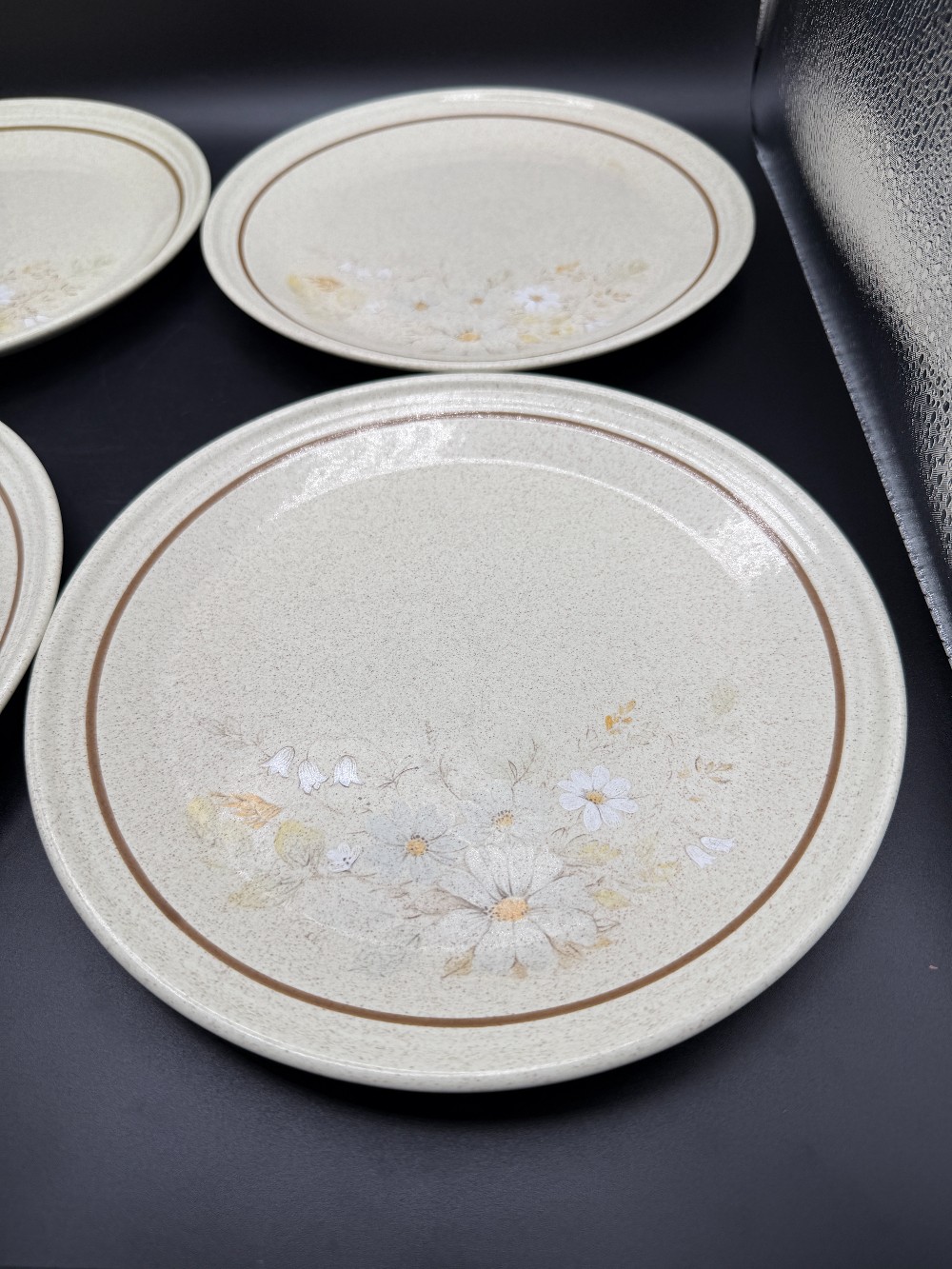 Royal Doulton Lambethware Florinda Plates - Set of 4 Retro Stoneware LS1042 Made in England Vintage